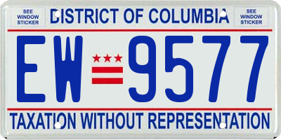 DC license plate EW9577