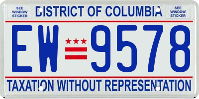 DC license plate EW9578