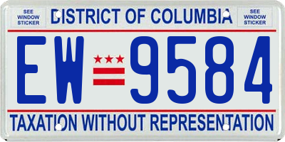 DC license plate EW9584