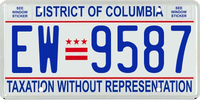 DC license plate EW9587