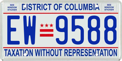 DC license plate EW9588
