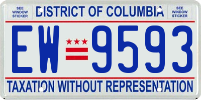 DC license plate EW9593
