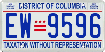 DC license plate EW9596