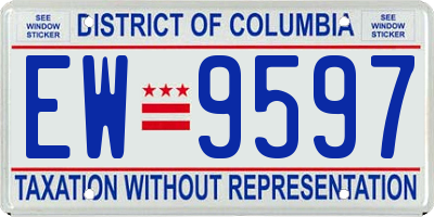 DC license plate EW9597