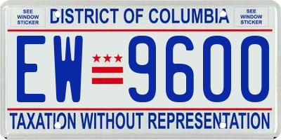 DC license plate EW9600
