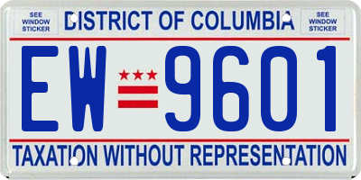 DC license plate EW9601