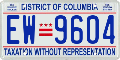 DC license plate EW9604