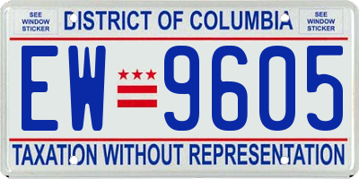 DC license plate EW9605