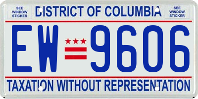 DC license plate EW9606