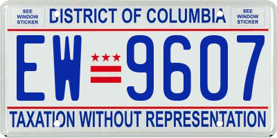 DC license plate EW9607