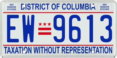 DC license plate EW9613