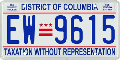 DC license plate EW9615