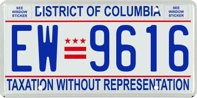 DC license plate EW9616