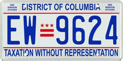 DC license plate EW9624