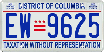 DC license plate EW9625