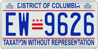 DC license plate EW9626