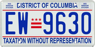 DC license plate EW9630