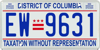 DC license plate EW9631