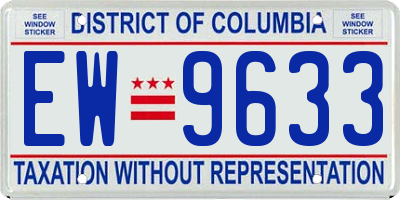 DC license plate EW9633