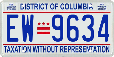 DC license plate EW9634