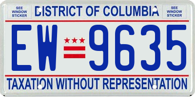 DC license plate EW9635
