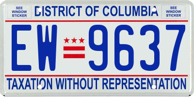 DC license plate EW9637