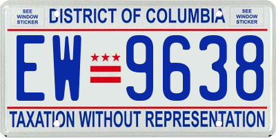 DC license plate EW9638