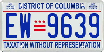 DC license plate EW9639