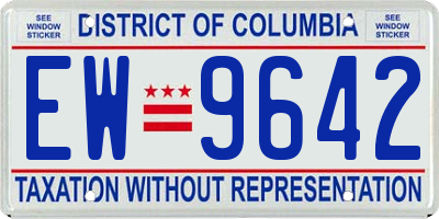 DC license plate EW9642