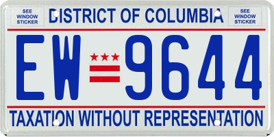 DC license plate EW9644
