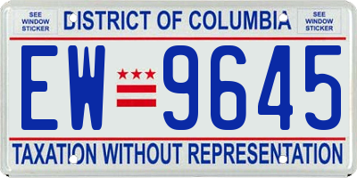 DC license plate EW9645