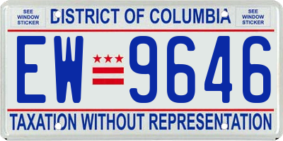 DC license plate EW9646