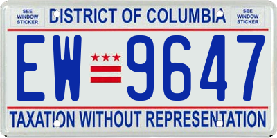 DC license plate EW9647