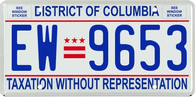 DC license plate EW9653
