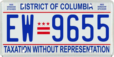 DC license plate EW9655