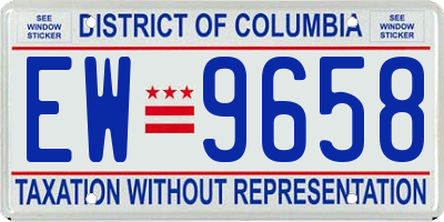 DC license plate EW9658