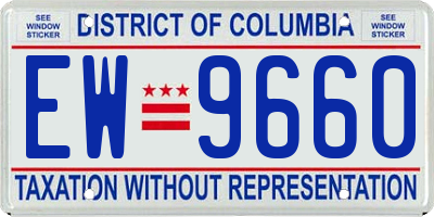 DC license plate EW9660