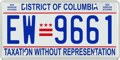 DC license plate EW9661
