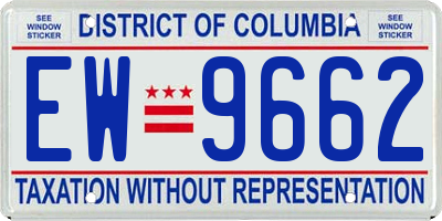 DC license plate EW9662