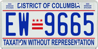 DC license plate EW9665