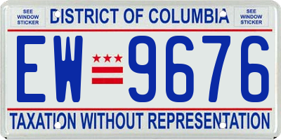 DC license plate EW9676
