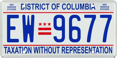 DC license plate EW9677