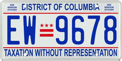 DC license plate EW9678