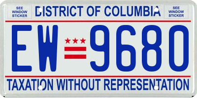 DC license plate EW9680