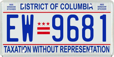 DC license plate EW9681