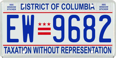 DC license plate EW9682