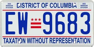 DC license plate EW9683