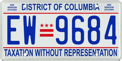 DC license plate EW9684