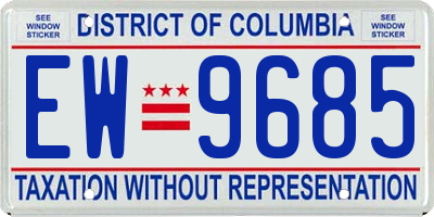DC license plate EW9685