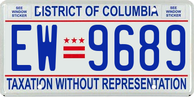 DC license plate EW9689